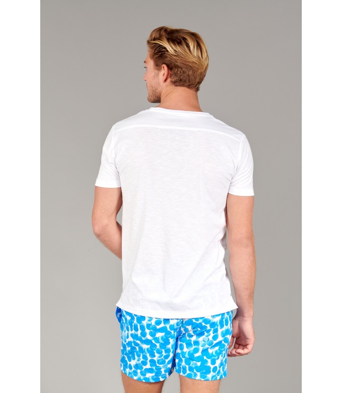 NECK - Cotton V-neck tee-shirt, white