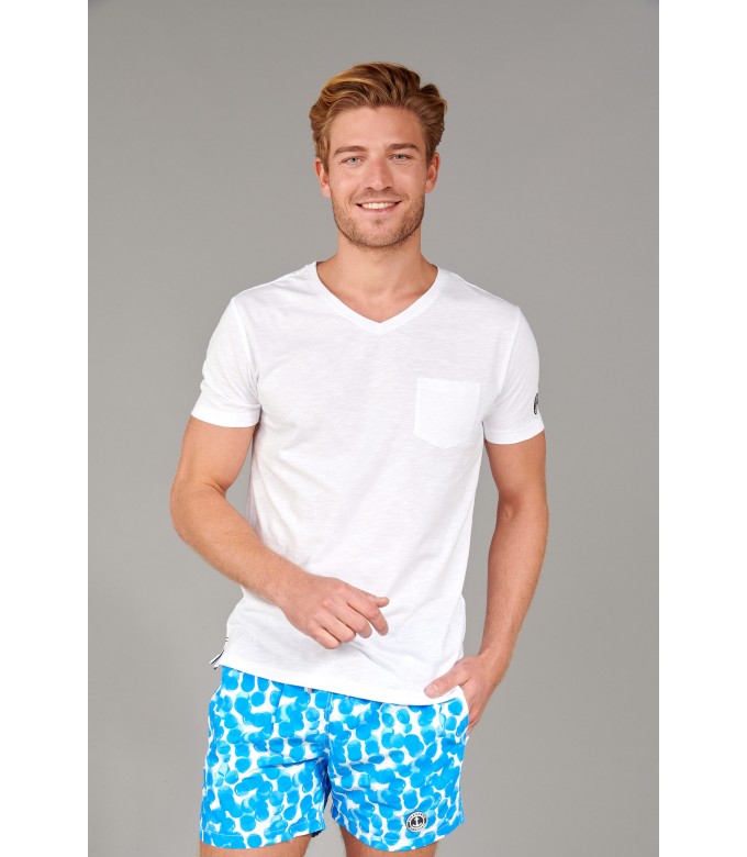 NECK - Cotton V-neck tee-shirt, white