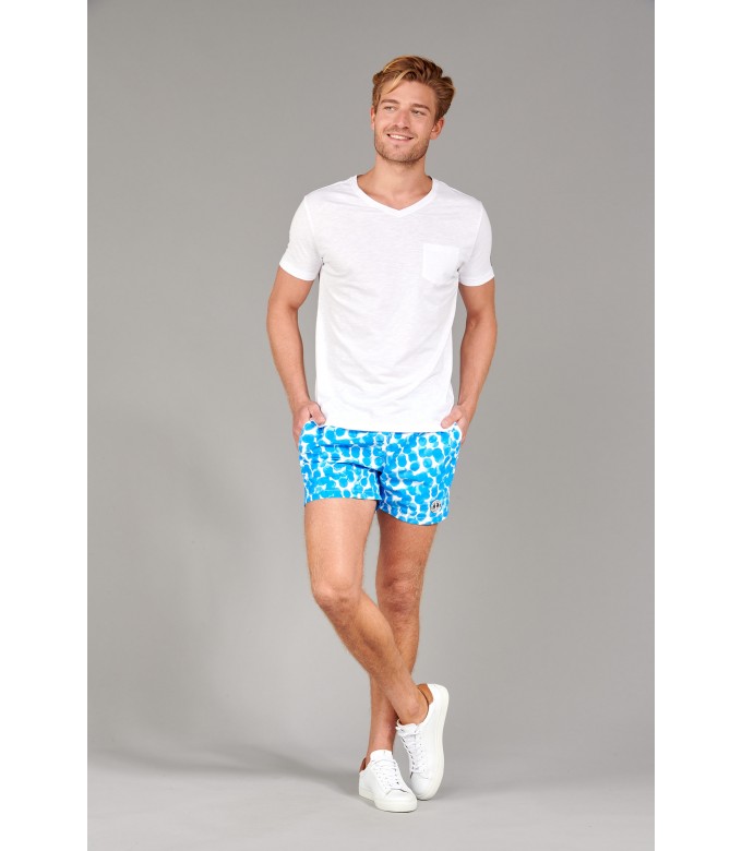 NECK - Cotton V-neck tee-shirt, white