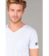 NECK - Cotton V-neck tee-shirt, light blue