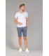 NECK - Cotton V-neck tee-shirt, light blue