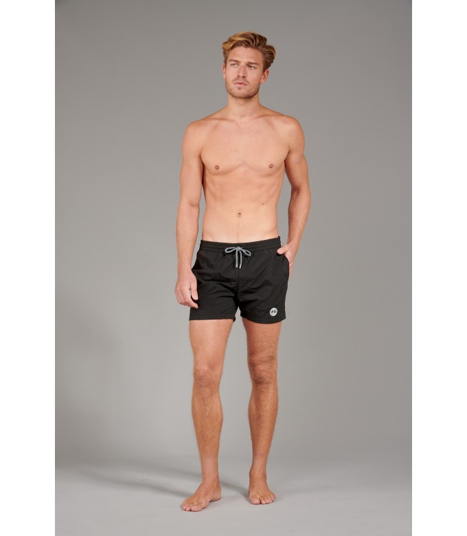SOFT - Plain color slim fit swimshorts, black