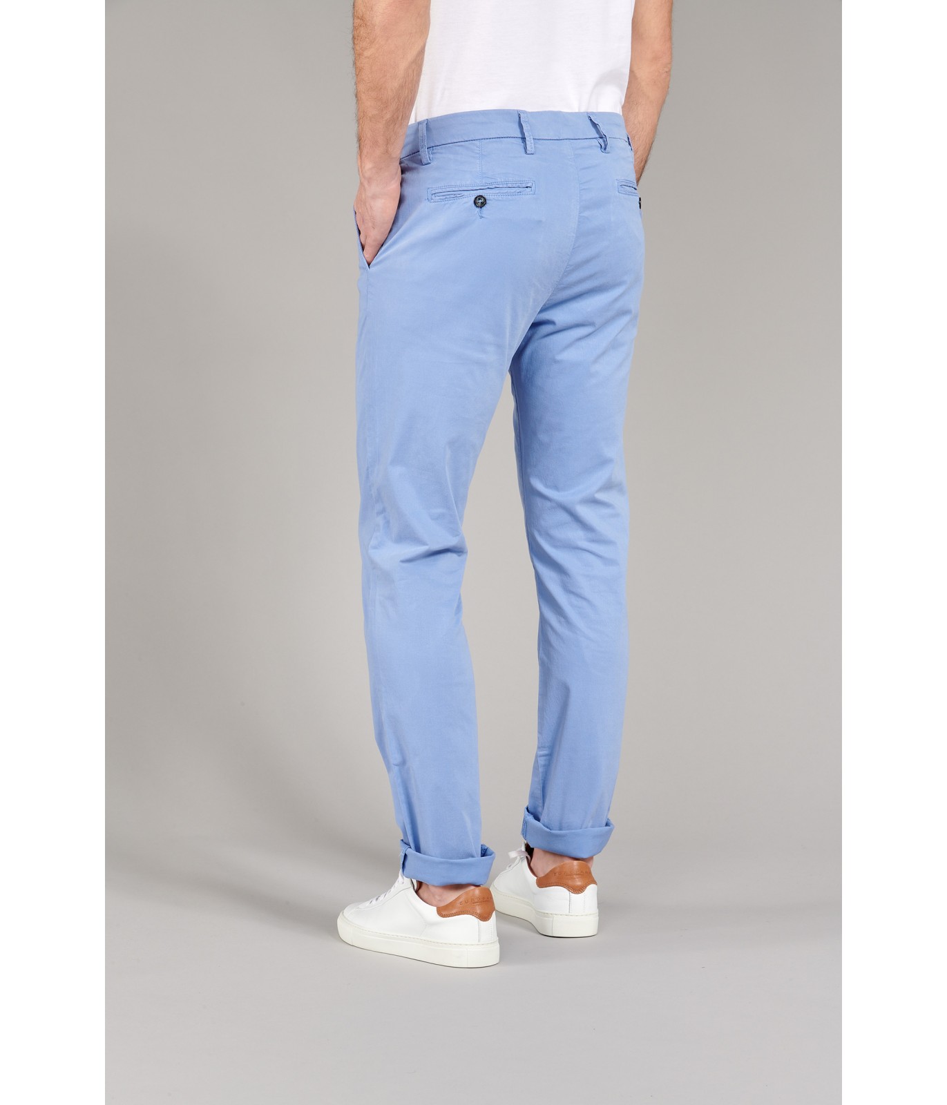 Pantalon homme coupe chino SLACK bleu - Molinel