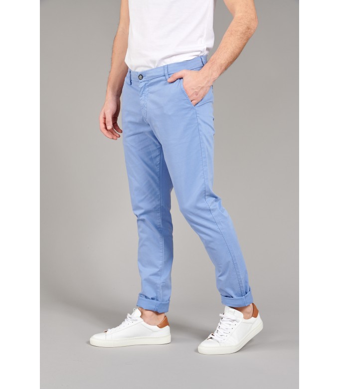 FLASH - Pantalon chino slim, océan