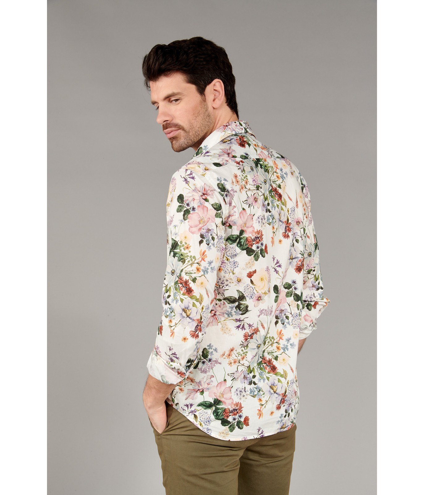 Cotton Mens Flower Printed Shirt