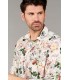 FLOWER - Cotton ecru flower printed shirt