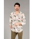 FLOWER - Cotton ecru flower printed shirt