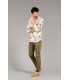 FLOWER - Cotton ecru flower printed shirt