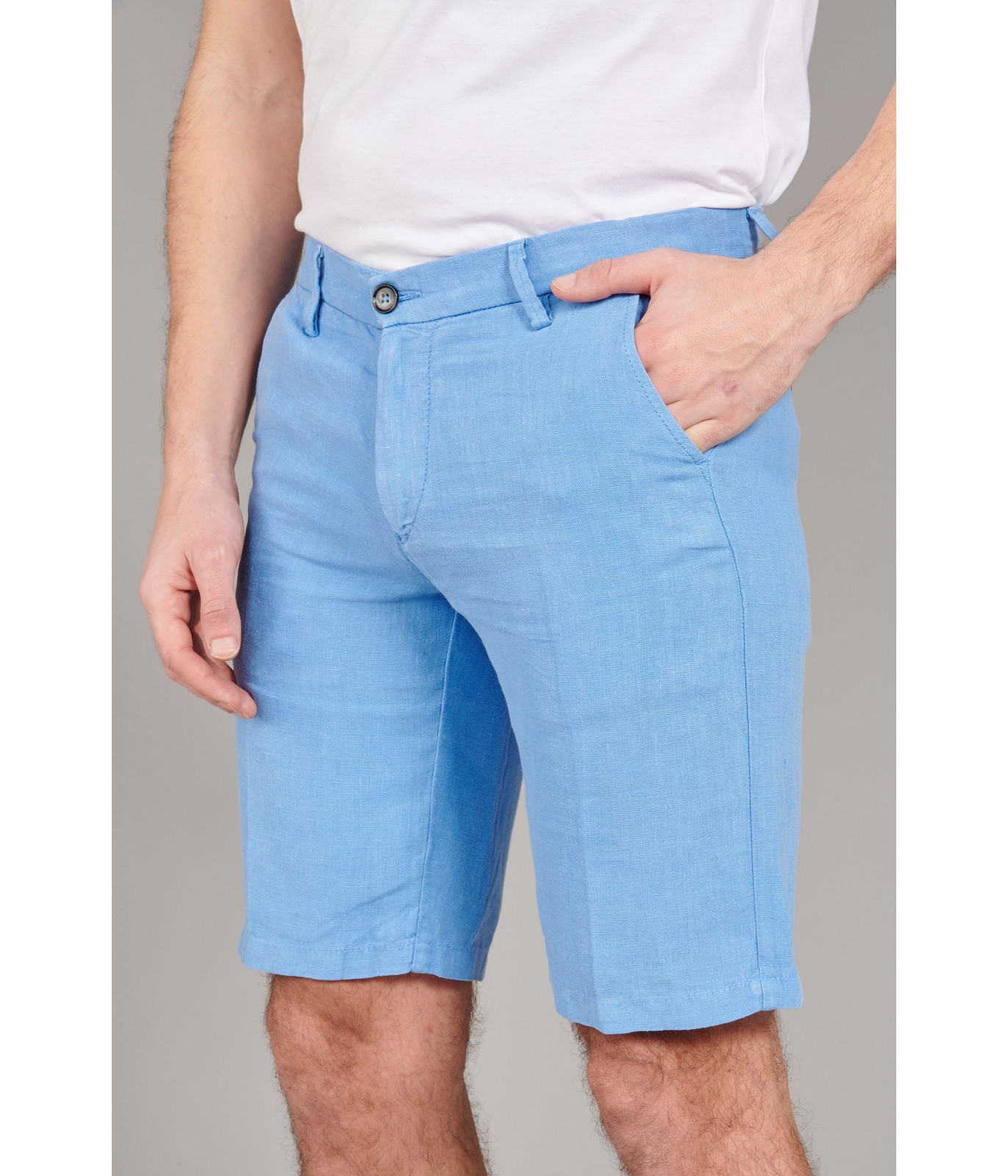 Bermuda shorts blue - Bermudas in linen mix