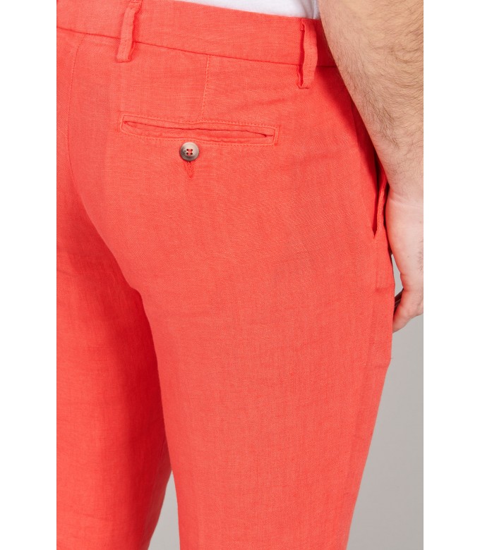 DYLAN - Pantalon en lin decontracté rouge