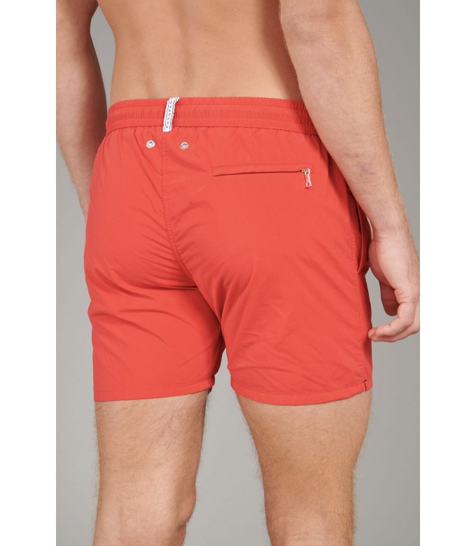 SOFT - Plain color slim fit swimshorts, red