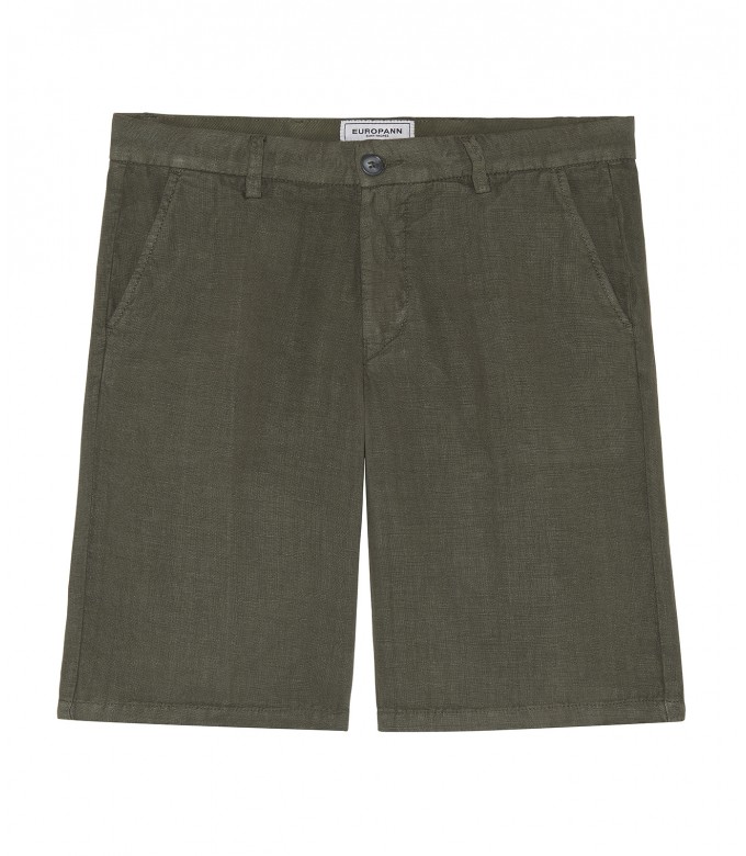 COLORADO - Casual kaki linen bermuda