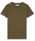 NECK - Tee-shirt col V en coton, kaki