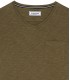 NECK - Cotton V-neck tee-shirt, khaki