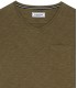 NECK - Tee-shirt col V en coton, kaki