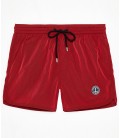 ABILIO - Short length red plain swim shorts