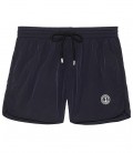 ABILIO - Short length plain navy blue swim shorts