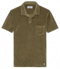 MITCH - Towelling kaki polo shirt