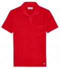 MITCH - Towelling red polo shirt