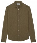 STUART - Jersey cotton slim-fit shirt khaki