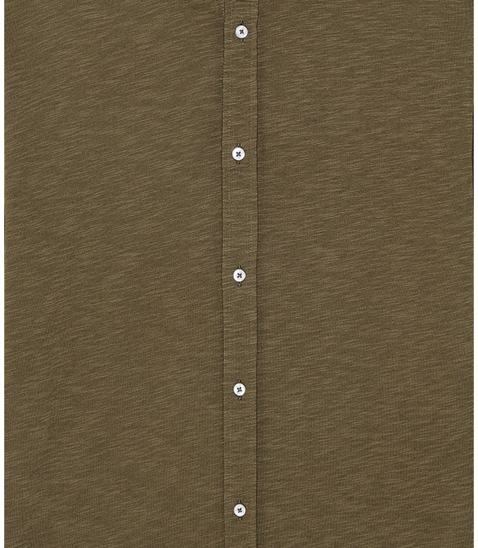 STUART - Thin cotton shirt, khaki 