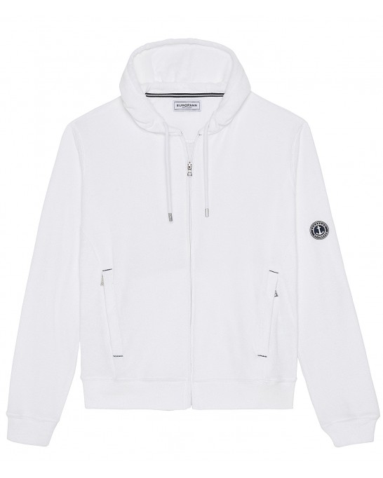 Veste capuche sacha éponge blanc