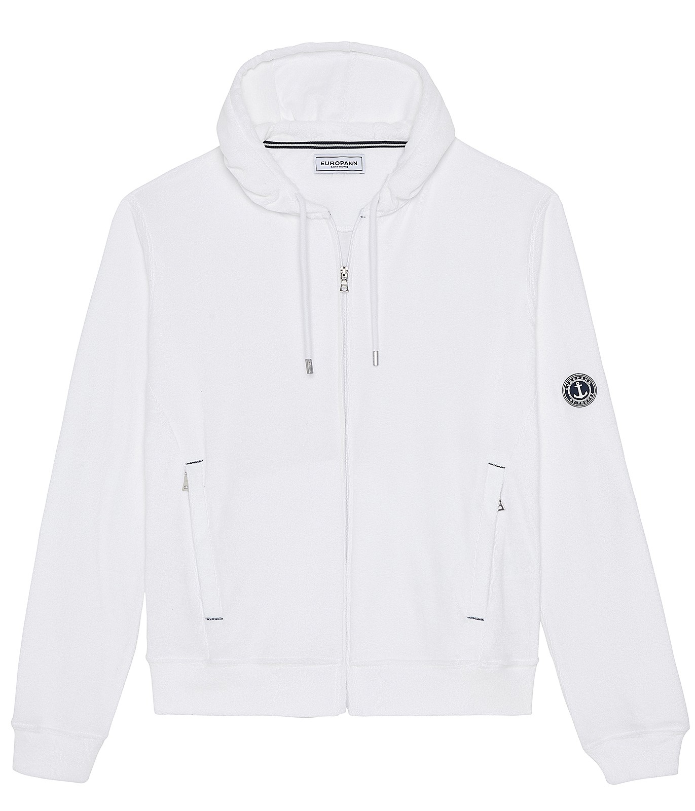 Sweat a capuche eponge pour homme en coton blanche Europann
