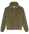 SACHA - Khaki hooded terry jacket