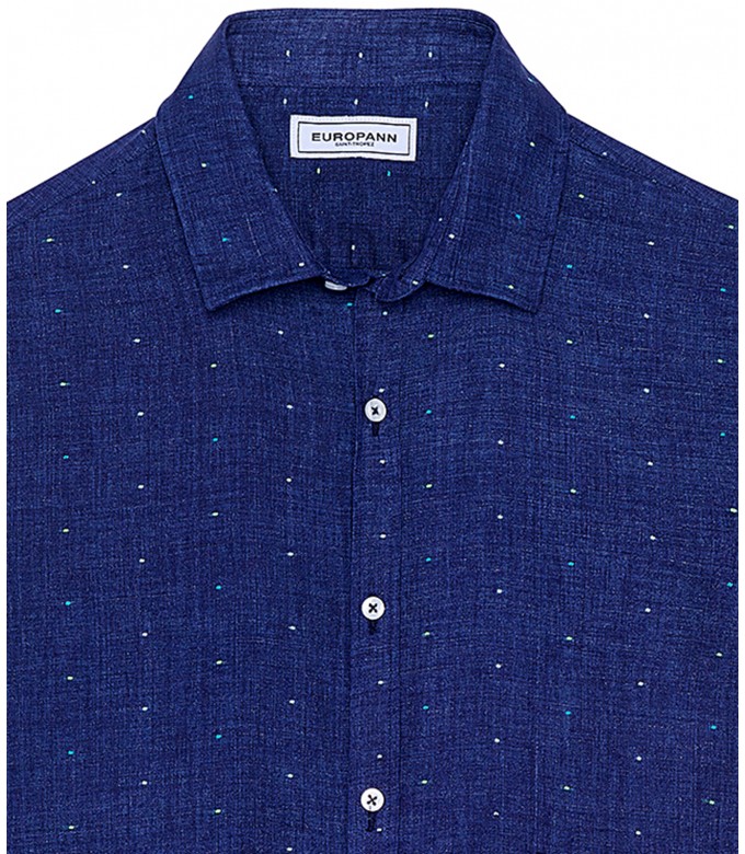 AIME - Navy blue polka dot shirt