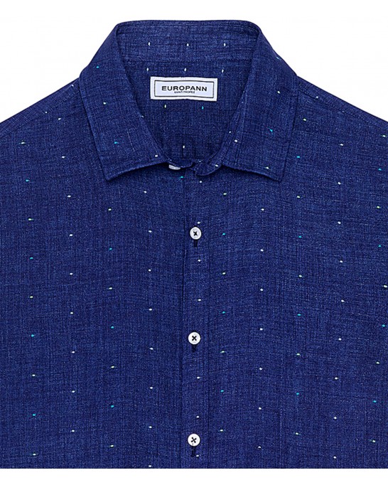 AIME - Navy blue polka dot shirt