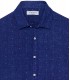 AIME - Chemise bleu marine lin à pois