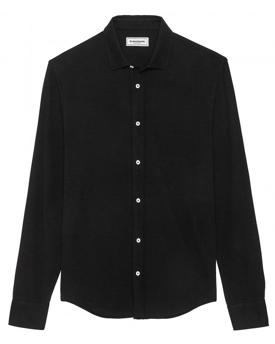 STUART - Thin cotton shirt, black