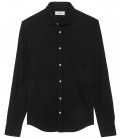 STUART - Chemise jersey coton slim-fit noir