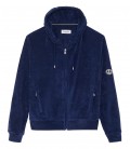 SACHA - Navy blue hooded terry jacket