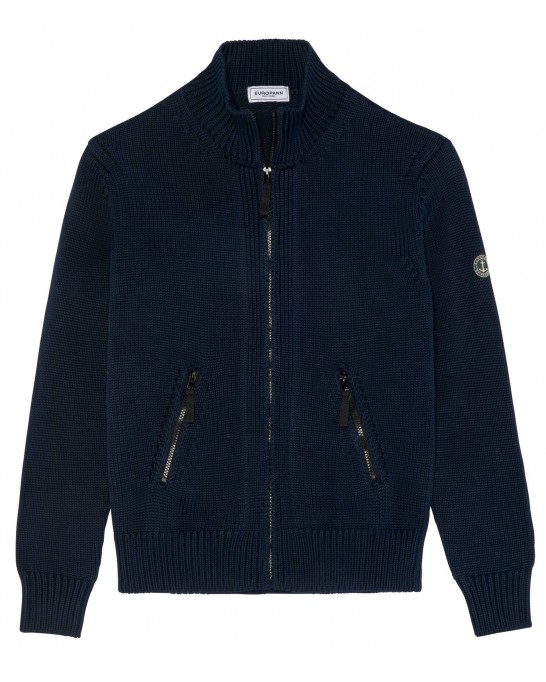 NAVY ALLEN ZIPPED CARDIGAN