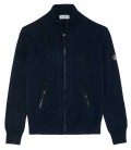 NAVY ALLEN ZIPPED CARDIGAN