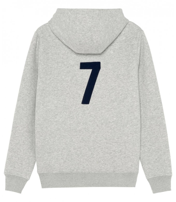 HOODED GREY BOB SWEATSHIRT NAVY CREW