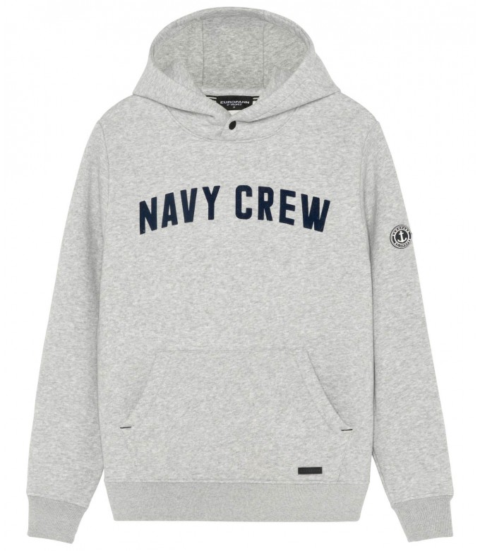 HOODED GREY BOB SWEATSHIRT NAVY CREW