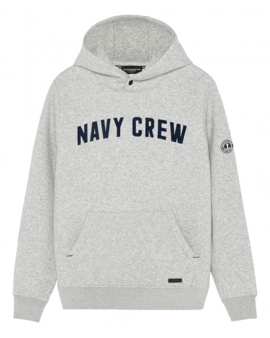 HOODED GREY BOB SWEATSHIRT NAVY CREW