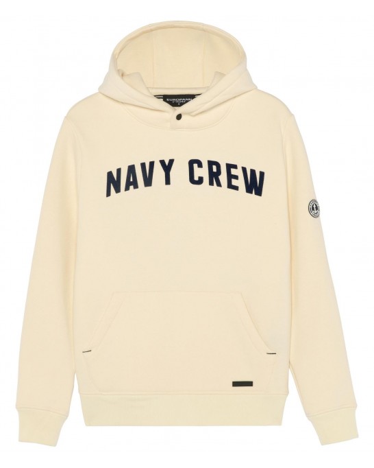 HOODED IVORY BOB SWEATSHIRT NAVY CREW