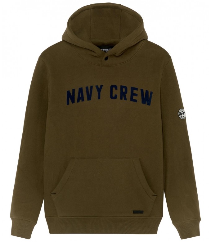 HOODED KHAKI BOB SWEATSHIRT NAVY CREW