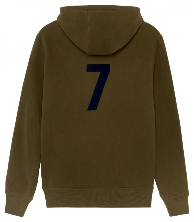 HOODED KHAKI BOB SWEATSHIRT NAVY CREW