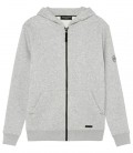 CORK ZIPPED HOODED SWEATSHIRT GREY