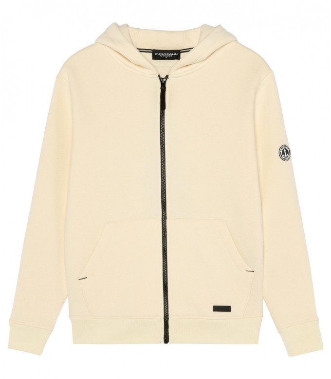 CORK ZIPPED HOODED SWEATSHIRT IVORY
