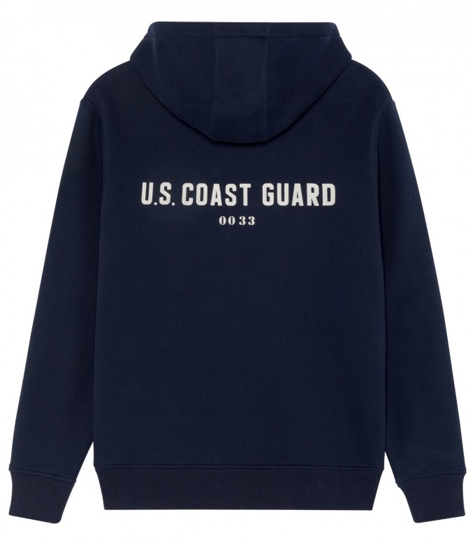 CORK ZIPPED HOODED SWEATSHIRT NAVY