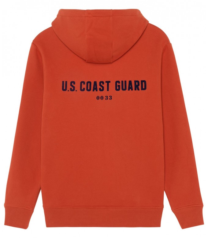 CORK ZIPPED HOODED SWEATSHIRT ORANGE