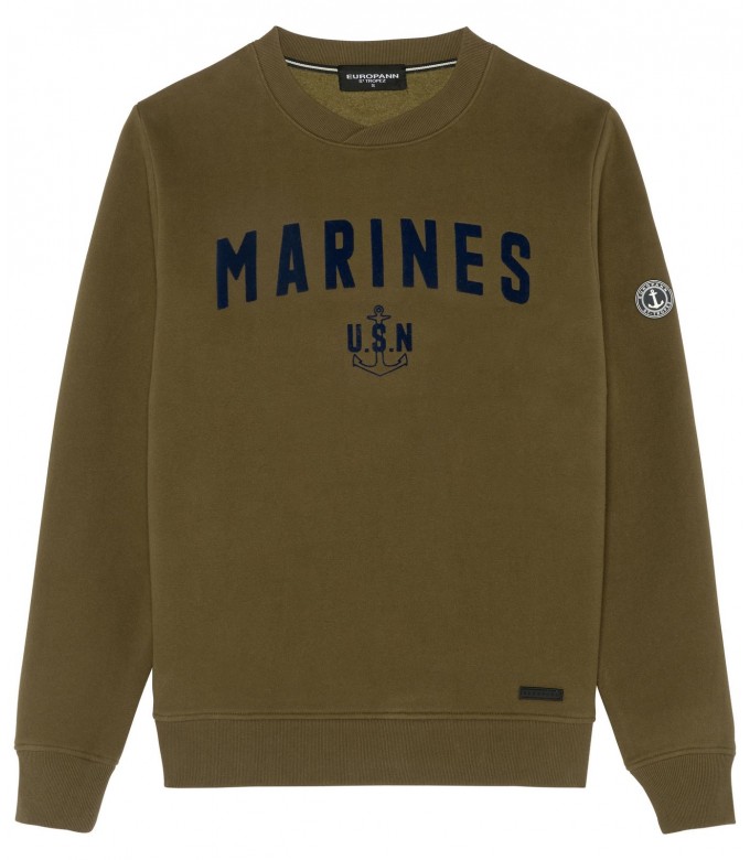 SAMY SWEATSHIRT ROUND NECK KHAKI MARINES