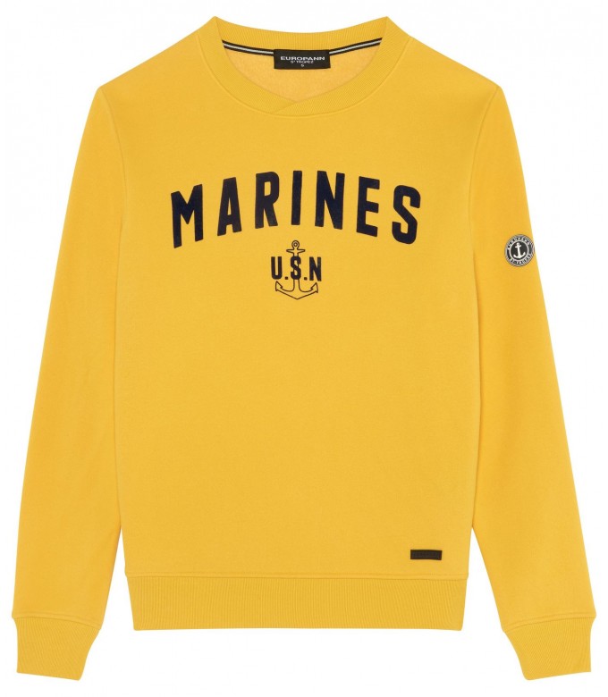 SAMY SWEATSHIRT ROUND NECK BANANA MARINES