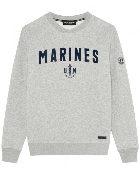 SAMY SWEATSHIRT COL ROND GRIS MARINES