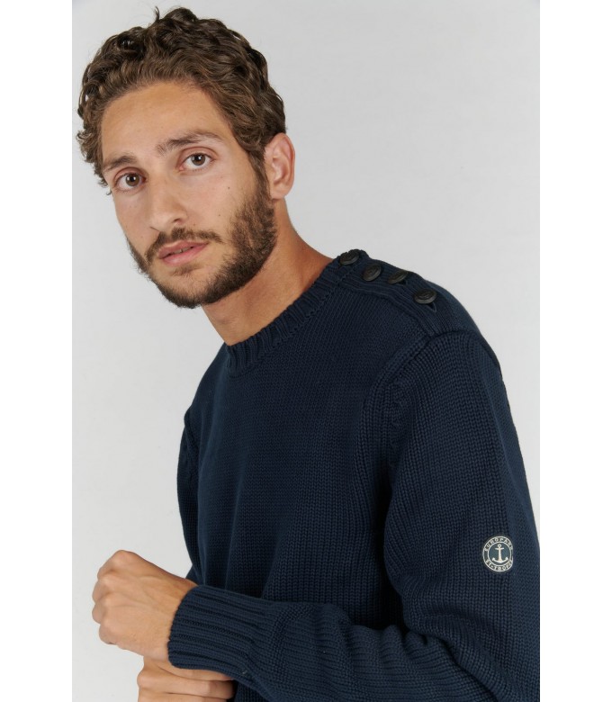 PAUL NAVY ROUND NECK SWEATER